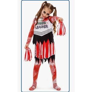 Girls Death Cheerleader Zombie Halloween Costume Child Size‎ 5-7 READ